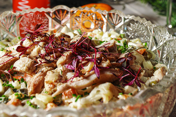 оливье с курицей